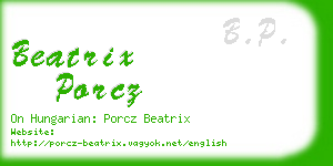 beatrix porcz business card